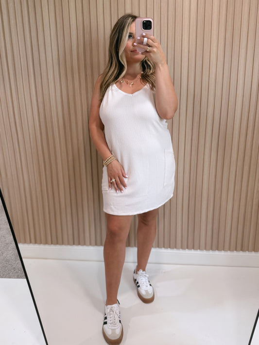 DES RIBBED MINI DRESS
