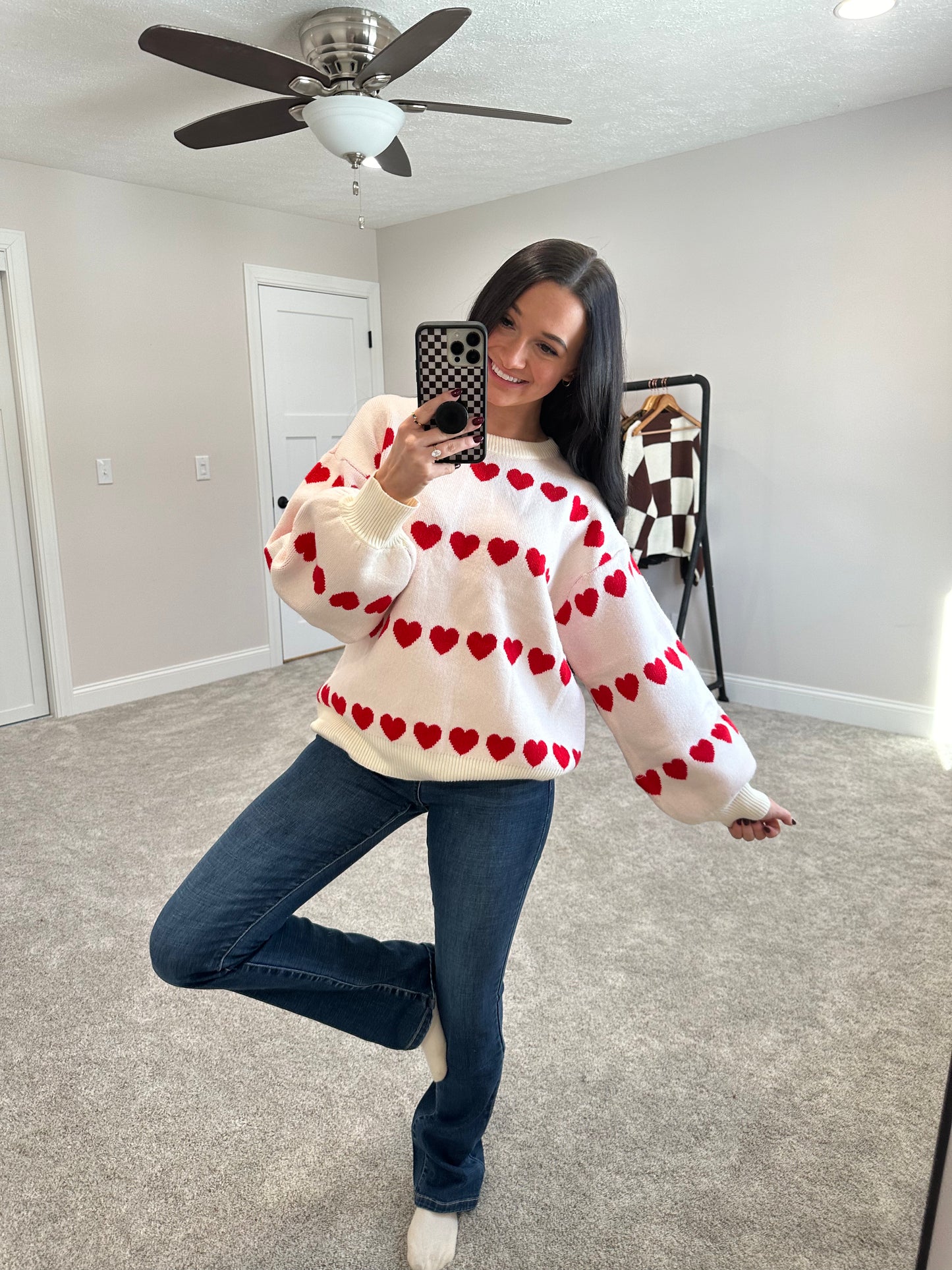 DOUBLE TAKE HEART SWEATER