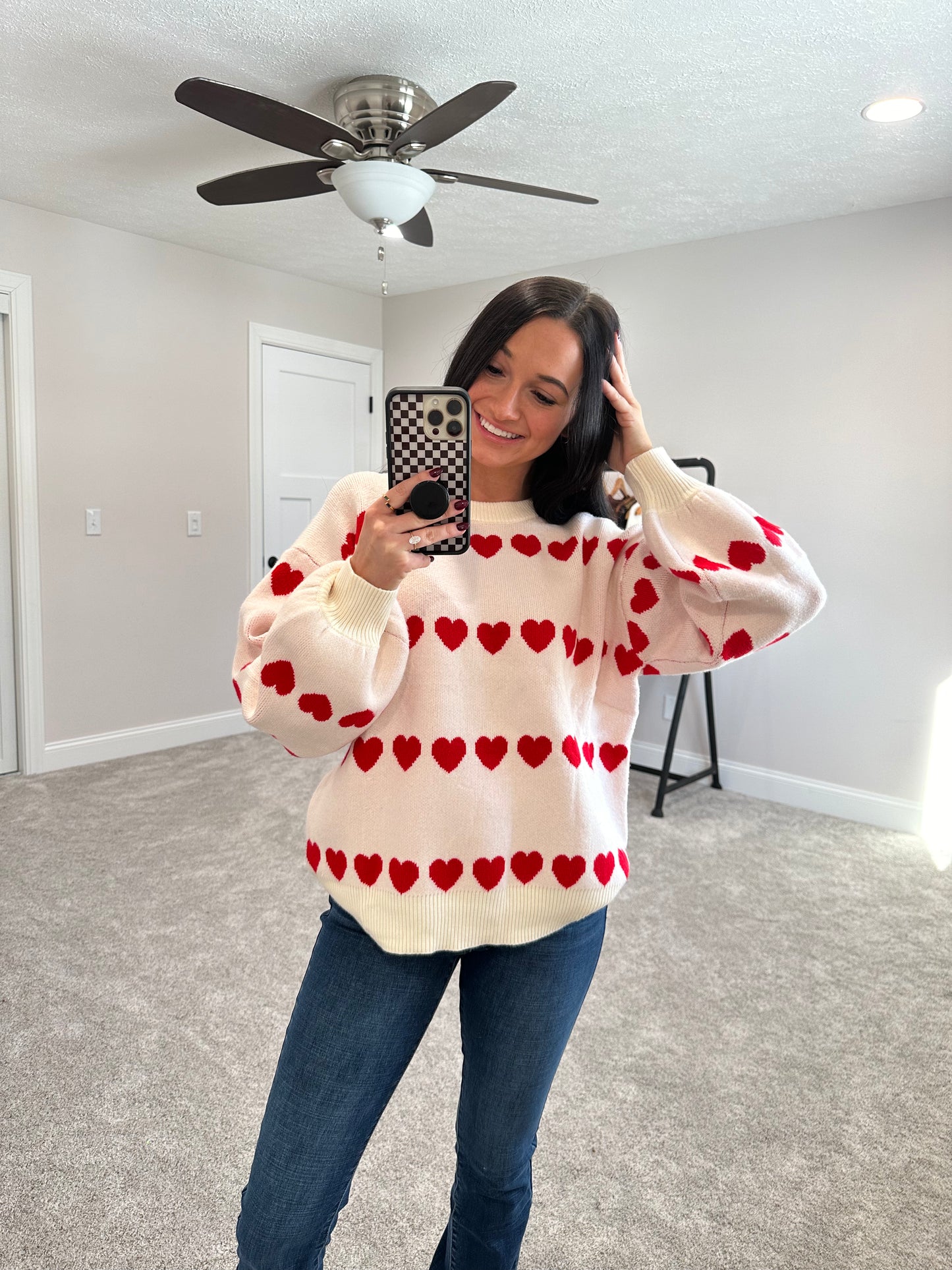 DOUBLE TAKE HEART SWEATER